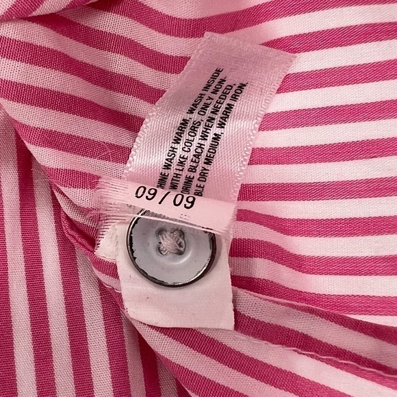 Gap Pink White Striped Ruffled Neck Long Sleeve Blouse Size Small Women's - Picture 6 of 6